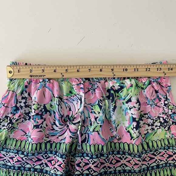 Lilly Pulitzer Katia High Tide Pink Abstract Floral Shorts Size XS Lounge Preppy - Picture 8 of 11